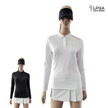 LPGA 골프웨어 여자 봄 모노그램 긴팔 카라 티셔츠 201-505
