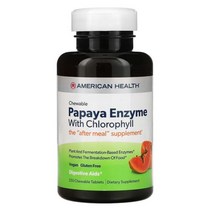 아메리칸 헬스 파파야 엔자임 효소 츄어블 250정 엽록소 함유 비건 채식주의자