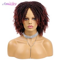 머리땋는기계 헤어소품 머리땋기 곱슬 드레드락 가발 숏 트위스트 합성 브레이드 옴브레 아프로 컬리 전체, 02 1BPurple350_01 6inches