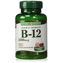 미국직구 네이처스 바운티 퀵 디졸브 B-12 2500mcg 체리 플레이버: 250 퀵 디졸브 정 - Cos17, 수량, 상세참조