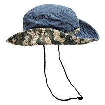 아웃도어 여름 부니햇 하이킹 캠핑 낚시 작업용 플로피 밀리터리 위장 선캡 남성 및 여성용, Navy Blue