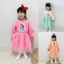 [이모맘] S/S 디즈니정품 프린세스 퍼프소매 샤원피스 라푼젤 공주원피스 MR01
