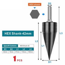 나무 농업용 잔가지 파쇄기 탈곡기 볏짚 목재 32mm/42mm 나무 쪼개는 도구 드릴 비트 이동식 장작 기계 로, 07 42mm Hex Shnk