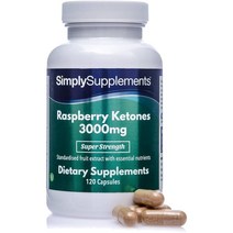 Simply Supplements Lampone Ketones 3000 mg -120 캡슐 - 채식주의 자에 적합 - 4 개월의 치료 - 간단히 보충제, 4개