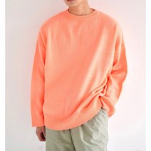 남자 루즈핏 네온 커플 형광 니트티셔츠 4컬러