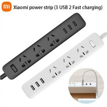 샤오미 오리지널 파워 스트립 연장 소켓 USB 3 2A 고속 충전 난연성 과부하 전원 차단 스마트 플러그, add US plug, WHITE