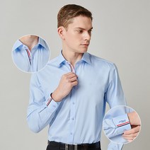 듀퐁셔츠 히든 트리콜로르 958 컴포터블 셔츠 블루 SE3SM22LS958SBU