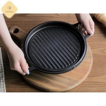 가정용삼겹살불판 가정용 세척이 편한 솥뚜껑 일체형 고기 불판 업소용구이기 캠핑용, 멀티팬 대 33cm