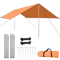 Lixada 그늘막 천막 선쉐이드 차광막 그늘막 텐트 아웃도어 타프, 300*445cm, 오렌지