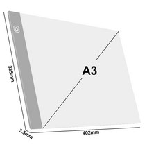 드로잉패드 LED A3 A4 A5 패드 그래픽 전자쓰기 그림그리는 3 단계 밝기 조절 Led 라이트 드로잉 보드 트레이싱 박스 아이 보호 다이아몬드 페인팅용, [09] A3 Gray