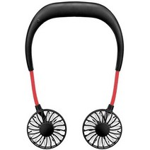 일본직발송 2. AuRiver 휴대 선풍기 목걸이 핸즈프리 3단 풍량 USB 충전식 탁상 선풍기 소형 저소음 침실, One Size, 블랙