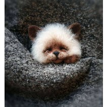 인형옷만들기패키지키트세트 반려견인형제작 반려견양모인형 양모고슴도치 강아지양모인형 양모인형, 고양이 A