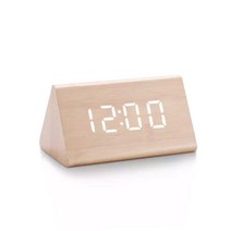 거실 시계 인테리어 무소음 탁상 알람시계 디지털 led 나무 알람 테이블 사운드 제어 전자 데스크탑 usbaaa 전원 데스페라도 홈 테이블 장식, S-밝은 갈색 흰색