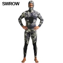 스쿠버다이빙슈트 SWROW-3MM 수영 잠수복 남성용 다이빙 슈트 스플릿 스쿠버 스노클링 스피어피싱 서핑 점, 01 Grey Green Camo 3mm_06 XXXL