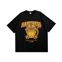 W DRAW 호랑이 카툰 반팔 티셔츠 남녀공용