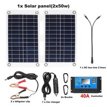 100W 캠핑 접이식 태양열 충전기 18V 전지 패널 세트 스탠드 키트 야외 햇빛 셀 배터리 건강 모터 자동차 R, 03 Set-30A cntrller