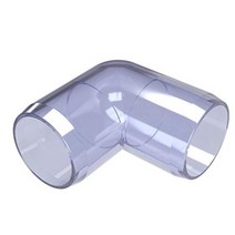 FORMUFIT F01290E-UV Elbow PVC Fitting Furniture Grade 90 Degree 1/2” Size Clear, 1