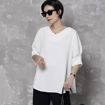 M582 [자체제작] 브이넥 A라인 블라우스