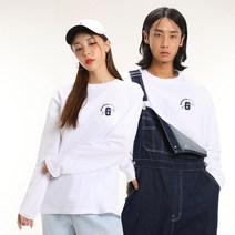 그랜피니 남녀공용 롱슬리브 하프 로고 긴팔 티셔츠 GFLT02