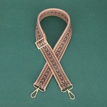 만들기 퀼트패키지 고무밴드 명품리폼 가방지퍼 부속품 가방가죽끈 금속장식 크로스 가방끈 퀼트가방 금속부자재, 화살표 핑크카키 3.8CM 조절 가능