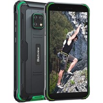 블랙view 언락 폰 러기드 BV4900 스마트폰 안드로이드 10 휴대폰 5580mAh 4G GSM 휴대폰 5.17.78cm HD+ 휴대폰 3GB+32GB 방수 언락 스마트폰 NF, Green