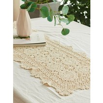 빈티지 플라워 크로쉐 테이블러너(2size), 없음, L 40x180cm