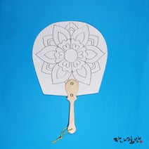 민화도안부채|꽃문양|편부채|민화부채