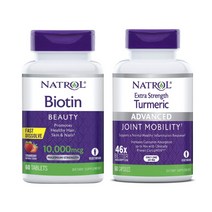 나트롤 Natrol 비오틴 Biotin 10000mcg 60정 스트랭스 강황 60캡슐, 비오틴 10000mcg 1병
