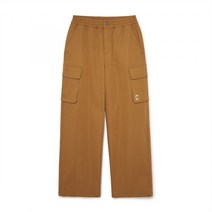 (정품)MLB 엠엘비 여성 베이직 미디움로고 코튼 와이드 카고 팬츠 (Camel)