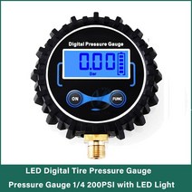 타이어압력측정기 자동차 공기압 압력 게이지 1/4 1/8 200 PSI 디지털 타이어 압력 게이지 LCD 백라이트 LE, 04 Type 4