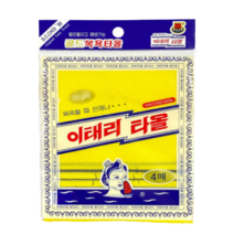 국내산 이태리 타올 4매 / 골드상사 목욕타올/이태리타올 / 목욕타올/국내생산, 옐로우, 4개입, 1개