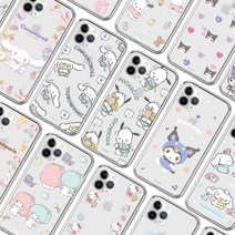 LG V50S (V510)/TR 정품 산리오 캐릭터 디자인 투명 젤리 케이스 쿠로미 시나모롤 마이멜로디 헬로키티 포차코 폼폼푸린 케이스커버