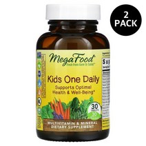 Megafood Kids One Daily 메가푸드 키즈 원데일리 멀티비타민 30 정 X 2팩, 1개, 기본