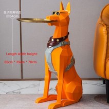 조각상 정원조각상 조형물 정원장식품 거실 대형 착륙 환영 개 수지 대형 트레이 소파 홈 스토리지 조직 동상 조각 동물 인형 장식, 2-22x39x78cm