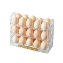 회전식 3 층 냉장고 계란 보관 상자 컨테이너 공간 절약 랙 30 칸 주방 정리, [03] A 30 Grids