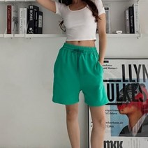 바보사랑 여성 델리 밴딩 컬러 캐주얼 4부 팬츠 반바지.디작소