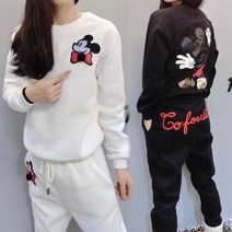 [SALE] 여성 미키 트레이닝복 세트 빅사이즈 맨투맨 상하세트(기모있음/기모없음)
