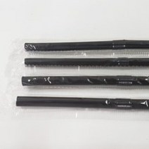 주름빨대 7mm 25cm 500개 개별포장, 검정, 10000개