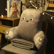 ZT사무실 의자 쿠션 자동차 쿠션 등받이 허리 보호 쿠션, 허리베개 60X45cm 탈부착 가능, 회룡고양이