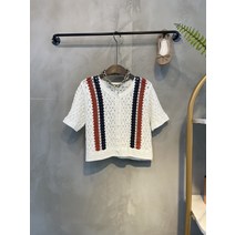씨샵인더룸 / 로티 펀칭 배색 반팔 가디건 2color