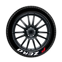 PIRELLI PZERO 차량용 휠 스티커 도요타 혼다 BMW 벤츠 아우디용 자동차 튜닝 범용 고무 결합 레터링 스티커 3D, Red P for 1 Trie