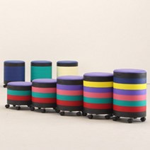 이케아 수납형 1인용 원형 스툴 화장대스툴 원룸 자취방 매장 인테리어 다용도 수납의자, 7단, 블랙