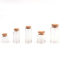 비앤비블 코르크 마개 뚜껑 푸딩병 jar 바이알 과일청 유리병 잼병 수제 청병, 47x90mm, 1개