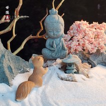 미니 불상 장군 부처상 돌 부처 장식품 관음 작은 부처 동상 작은 석불 달마 아기Hiuha 증정, 소 좌불의 무게는 183g