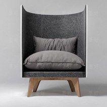 칸막이소파 도서관 하이백소파 싱글 1인용소파, 그레이