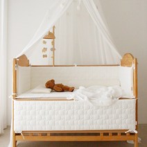 헬로미니미 [국산제품] 곰누빔 신생아 아기 범퍼가드 침대맞춤쿠션(보니 벨라 쁘띠라뺑), 보니유아