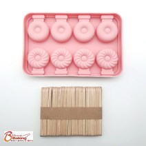 이홈베이킹 실리콘스틱몰드미니도넛8구 나무스틱포함, 단품
