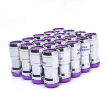 자동차볼트 너트 너트캡 풀기 20pcs M12 X 15 125 Honda Toyota Nissan 용 도난 방지 블루 스틸 볼크 레이싱 카 휠 림 러그 잠금, PURPLE+M12x1.25