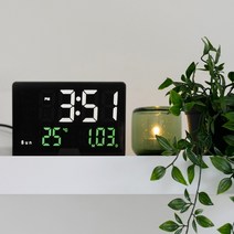 [튜브시계] 럭셔리 닉시 튜브 시계 디지털 전자 데스크탑 글로우 튜브 시계 백라이트 책상 선물 디어, 검은색