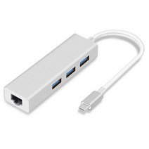 타입 C 허브 이더넷 USB 3.0 2.0 RJ45 10/100/100M 어댑터 네트워크 카드 Lan Macbook 휴대 전화, 01 TYPE C Silver